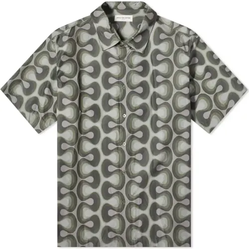 Short Sleeve Shirt in Khaki , male, Sizes: L, M, XL - Dries Van Noten - Modalova