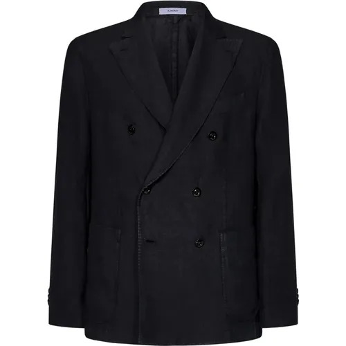 Linen Double-Breasted Jacket , male, Sizes: L, XL, M - Boglioli - Modalova