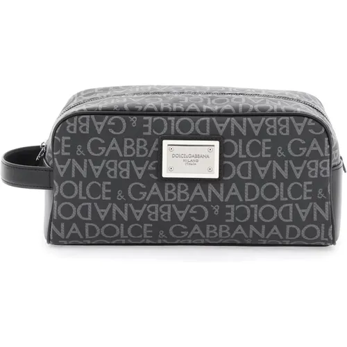 Jacquard Vanity Case mit Metallplatte - Dolce & Gabbana - Modalova