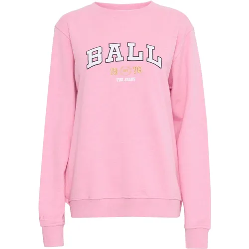 Rosa Melange Sweatshirt , Damen, Größe: M - Ball - Modalova