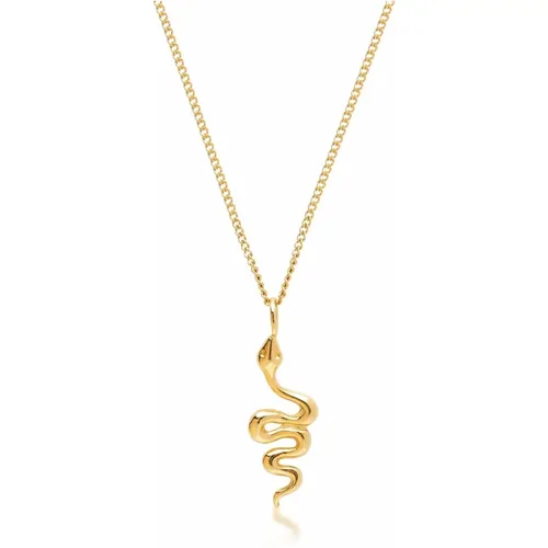 Gold Necklace with Mini Snake Pendant , Damen, Größe: S/M - Nialaya - Modalova