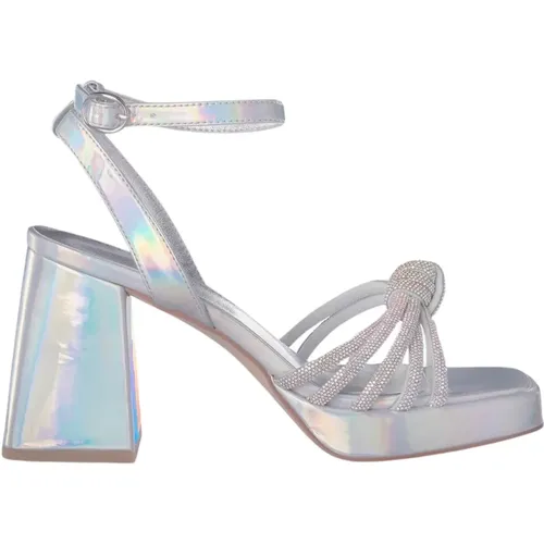 Rhinestone Knot Heel Sandal , female, Sizes: 3 UK, 7 UK, 4 UK, 5 UK, 6 UK - Alma en Pena - Modalova