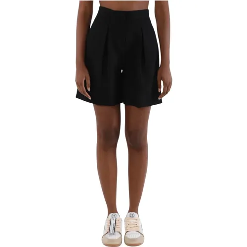 High-Waist Bermuda-Shorts aus Stretch-Viskose,Bermuda-Shorts mit hoher Taille aus Stretch-Viskose - Hinnominate - Modalova