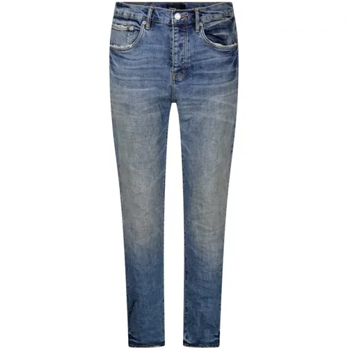 Mid Indigo One Year Slim Jeans , male, Sizes: W31, W30, W34, W32, W36, W33 - Purple Brand - Modalova