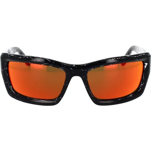 Square Frame Sunglasses with Orange Lenses , unisex, Sizes: 62 MM - Palm Angels - Modalova