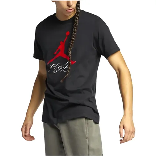 Flight Grafik Baumwoll Jersey T-shirt , Herren, Größe: L - Nike - Modalova