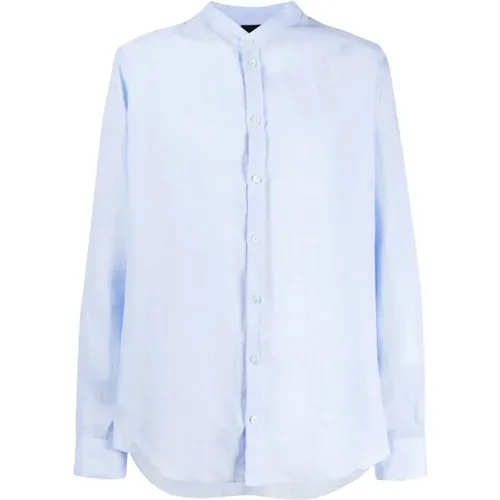 Linen Mao Shirt , male, Sizes: 2XL - Emporio Armani - Modalova