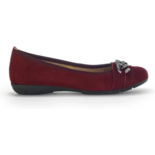 Samt Bordeaux Ballerinas , Damen, Größe: 42 1/2 EU - Gabor - Modalova