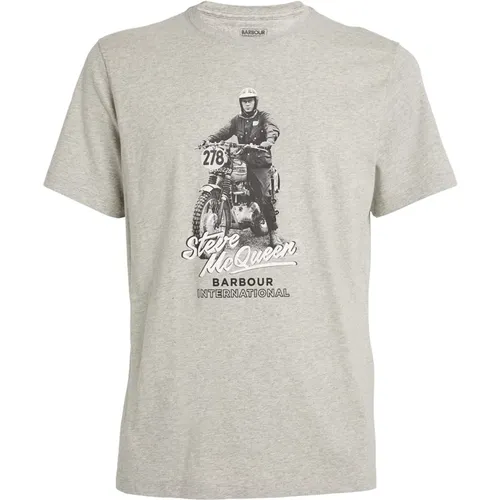 T-Shirts, male, , Size: XL Graphic Print T-Shirt Grey Marl - Barbour - Modalova