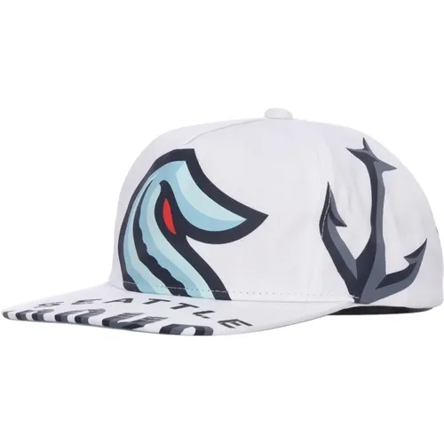 Caps, male, , Size: ONE SIZE Seattle Kraken Flat Brim Cap - Mitchell & Ness - Modalova