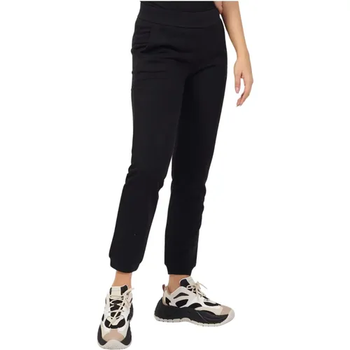 Cotton Jogger Pants with Tonal Rhinestone Logo , female, Sizes: 2XL, XS - Emporio Armani EA7 - Modalova