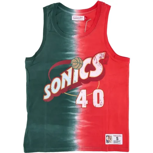 Sportswear, male, , Size: XL NBA Tie Dye Tank Shawn Kemp - Mitchell & Ness - Modalova