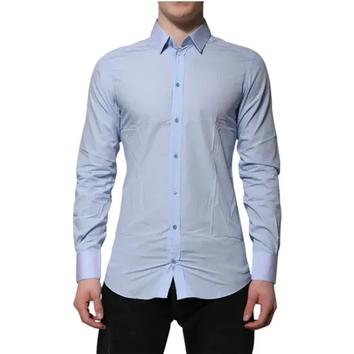 Formal Shirts, male, , Size: M Cotton Long Sleeve Dress Shirt - Dolce & Gabbana - Modalova