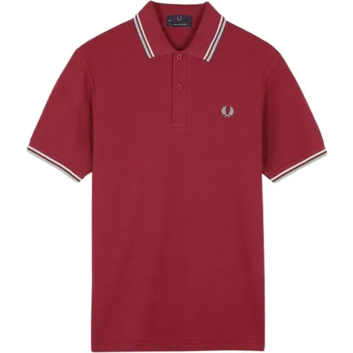 Polo Shirts, male, , Size: XL Classic Burgundy Polo Shirt - Fred Perry - Modalova