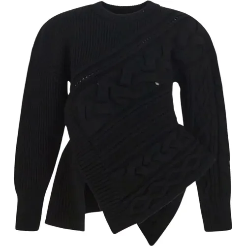 Edgy Asymmetric Knit Sweater , female, Sizes: XS - alexander mcqueen - Modalova