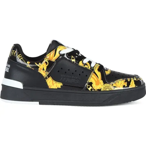 Leder Sneakers mit Logo-Print-Einsätzen - Versace Jeans Couture - Modalova