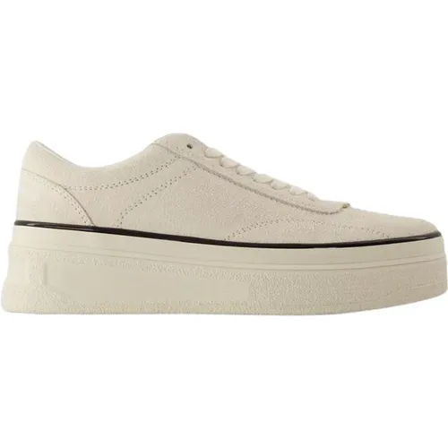 Sneakers, male, , Size: 10 US White Leather Low Top Sneakers - Jil Sander - Modalova