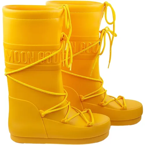Lace-up Knee High Rain Boots , female, Sizes: 4 UK, 6 UK, 8 UK - moon boot - Modalova