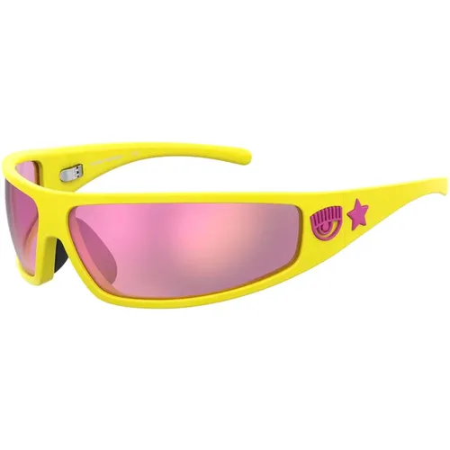 Sunglasses, female, , Size: ONE SIZE Yellow/Pink Sunglasses CF 7017/S - Chiara Ferragni Collection - Modalova