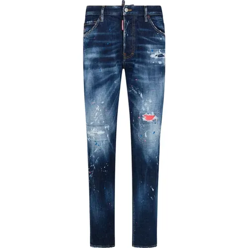 Distressed Slim-fit Jeans , male, Sizes: XL, 3XL, 2XL, L, S - Dsquared2 - Modalova