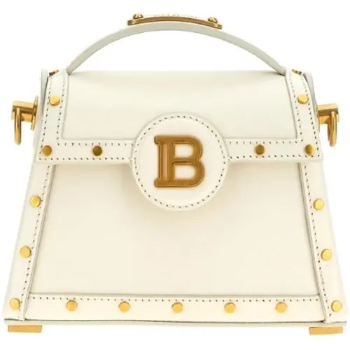 Cremefarbene Crossbody-Tasche mit B-Twist-Verschluss - Balmain - Modalova