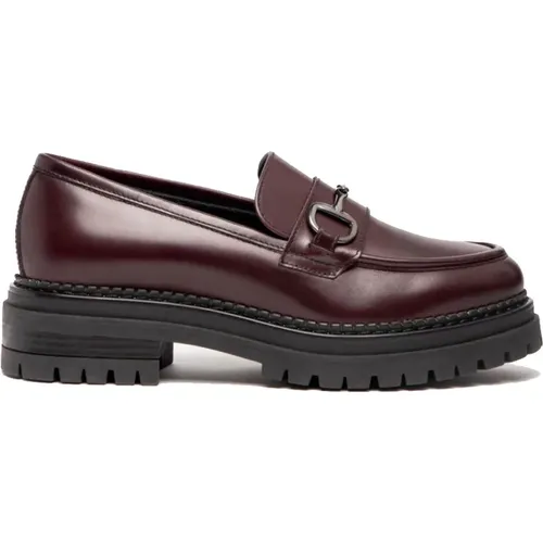 Bordeaux Leather Shoes , female, Sizes: 3 UK, 4 1/2 UK - Nerogiardini - Modalova