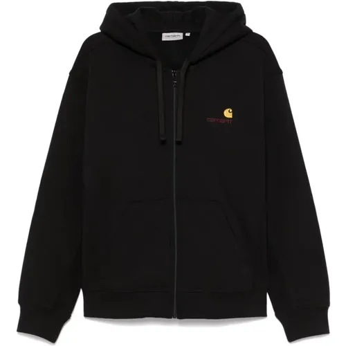 Zip-throughs, male, , Size: S Zip Front Fleece Sweatshirt - Carhartt WIP - Modalova