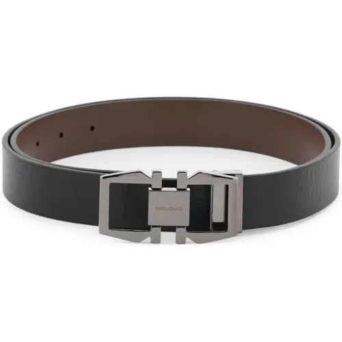 Reversible Gancini Buckle Leather Belt , male, Sizes: 105 CM, 115 CM - Salvatore Ferragamo - Modalova