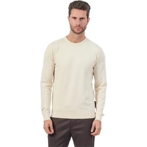 Weißer Rundhalsausschnitt-Pullover Regular Fit , Herren, Größe: 2XL - Richmond - Modalova