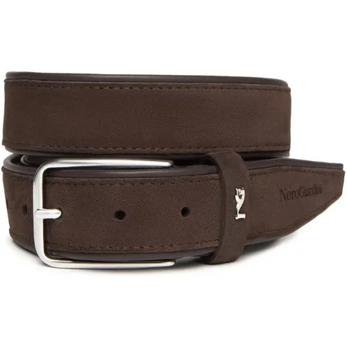 Belts, male, , Size: 105 CM Mens Leather Belt - Nerogiardini - Modalova