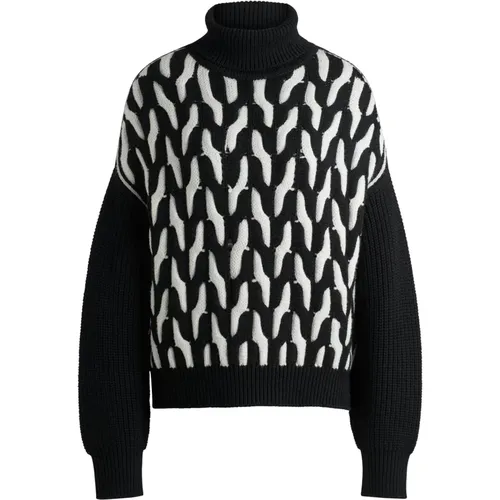 Boss , Chunky Strick Rollkragenpullover , Damen, Größe: XS - Boss Black - Modalova