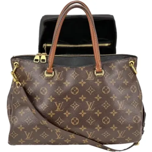 Pre-Owned Canvas Monogram Pallas MM Noir Handbag , female, Sizes: ONE SIZE - Louis Vuitton Vintage - Modalova