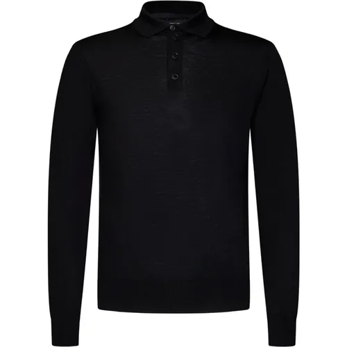 Schwarzes Adler-besticktes Poloshirt , Herren, Größe: S - Emporio Armani - Modalova