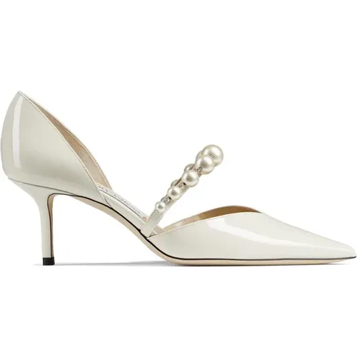 Aurelie 65 Patent Pumps with Pearl Embellishment , female, Sizes: 6 UK, 7 UK, 4 UK, 5 UK, 3 UK, 8 UK - Jimmy Choo - Modalova