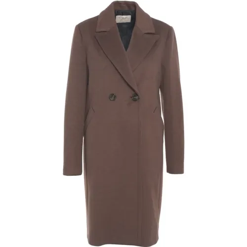 Double-Breasted Coats, female, , Size: S Structured Coat - Kaos - Modalova