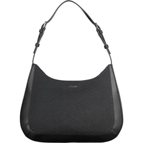 Schwarze Polyester-Handtasche mit Verstellbarem Schultergriff - Calvin Klein - Modalova