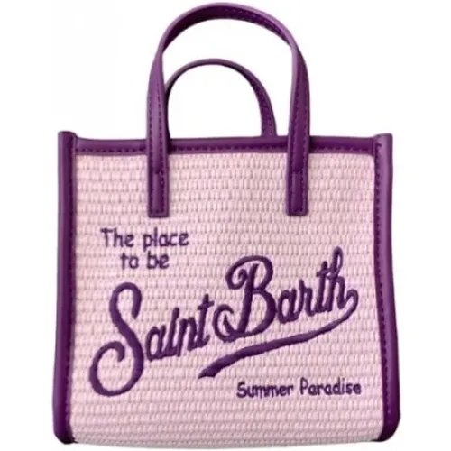 Lilac Straw Bag Vivian Style , female, Sizes: ONE SIZE - MC2 Saint Barth - Modalova