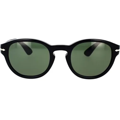 Vintage Round Sunglasses Green , unisex, Sizes: 50 MM - Persol - Modalova