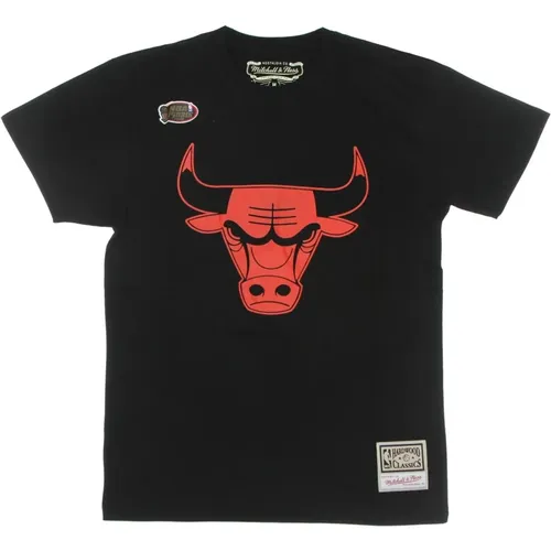 T-Shirts, male, , Size: S Chicago Bulls NBA Logo Tee - Mitchell & Ness - Modalova