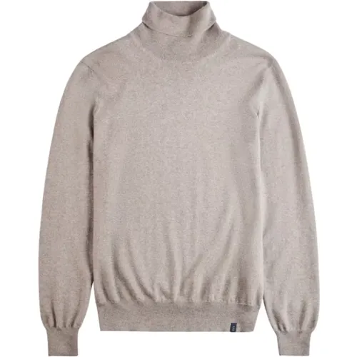 Turtlenecks, male, , Size: S Natural Turtleneck Wool Knit Sweater - Fay - Modalova