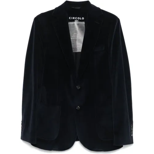 Blazers, male, , Size: S Velour Jacket Notched Lapels - Circolo 1901 - Modalova