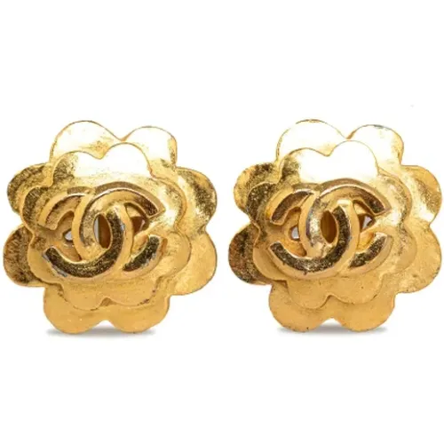 Pre-owned Jewellery, female, , Size: ONE SIZE Pre-owned Gold earrings - Chanel Vintage - Modalova