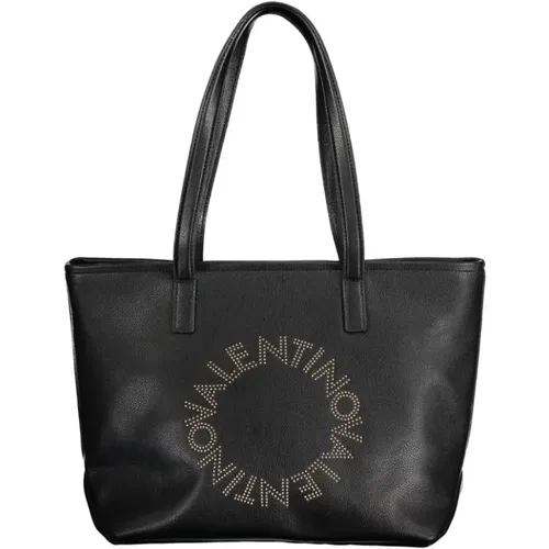 Schwarze Polyethylen-Schultertasche mit verstellbarem Riemen , Damen, Größe: ONE Size - Valentino by Mario Valentino - Modalova