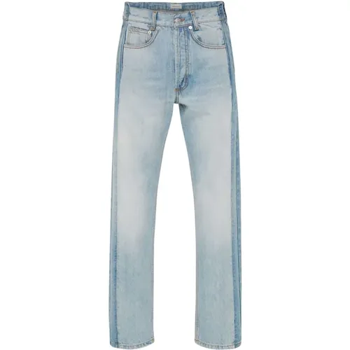 Straight Jeans, male, , Size: L Worker Patched Straight-Leg Jeans - alexander mcqueen - Modalova