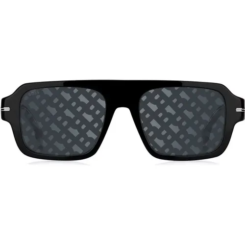 Grey Top Linear Sunglasses , male, Sizes: 53 MM - Hugo Boss - Modalova