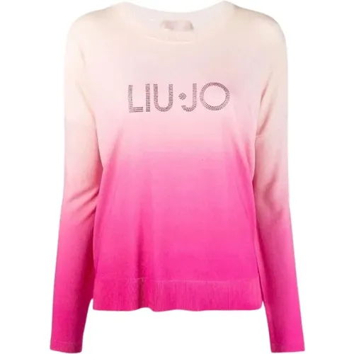 Closed Knit Sweater with Logo , female, Sizes: S - Liu Jo - Modalova