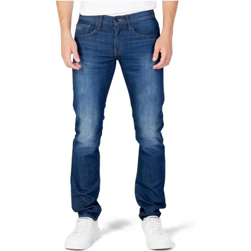 Blaue Jeans mit Reißverschluss und Knopfverschluss - Armani Exchange - Modalova