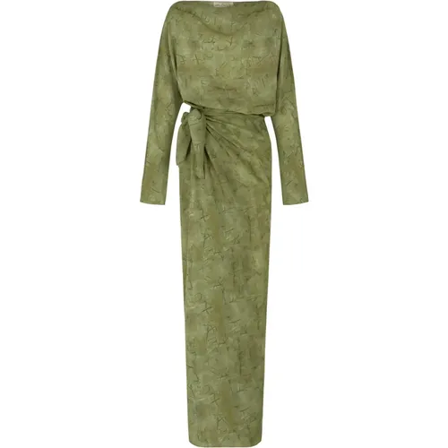 Amina, silk dress in amantis print , female, Sizes: S, L, M, XL - Cortana - Modalova