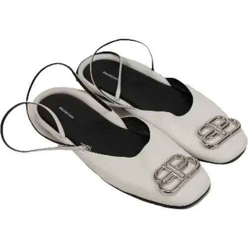 Pre-owned Flats, female, , Size: 11 US Pre-owned Leather sandals - Balenciaga Vintage - Modalova