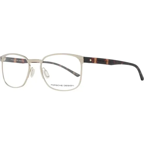 Glasses, male, , Size: ONE SIZE Gold Titanium Rectangle Optical Frames - Porsche Design - Modalova